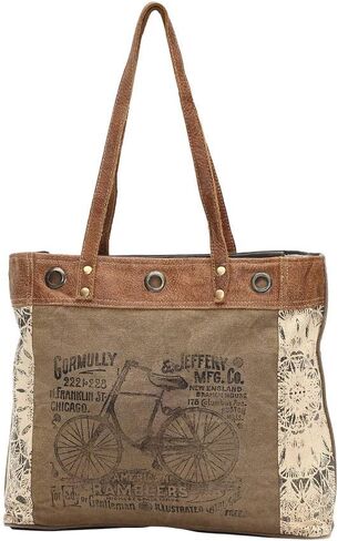 Myra Bags womens Bicycle Upcycled Canvas Shoulder Bag S-0798 in Kuwait