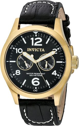 Invicta Men's 0764 I-Force Stainless Steel Watch with Black Leather Band in Saudi Arabia