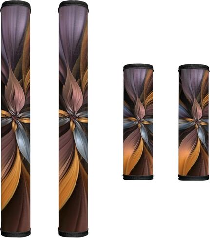 Refrigerator Microwave Handle Covers Set of 4, Art Sunflower Butterfly Print Indoor Kitchen Decorations Anti-Skid Scratchproof Protective Covers for Oven Dishwasher Cabinet Handles in Saudi Arabia
