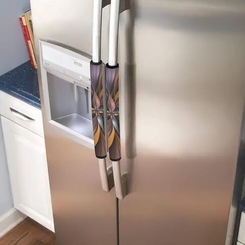 Refrigerator Microwave Handle Covers Set of 4, Art Sunflower Butterfly Print Indoor Kitchen Decorations Anti-Skid Scratchproof Protective Covers for Oven Dishwasher Cabinet Handles in Saudi Arabia