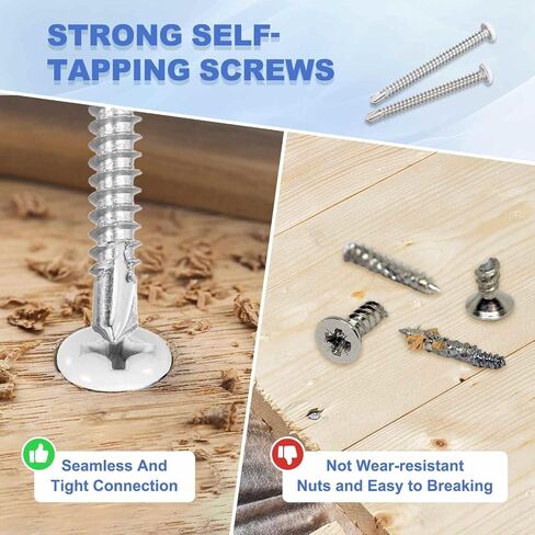 MECCANIXITY 60Pcs M4.2x16mm White Thick Pan Head Self Tapping Screws, 410 Stainless Steel Self Drilling Screws for Metal Sheet Metal Screw, Silver in Saudi Arabia