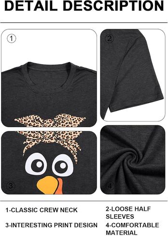 Gobble Thanksgiving Shirt Women Thanksgiving T-Shirt Funny Turkey Graphic Shirts Casual Short Sleeve Fall Tops in Kuwait