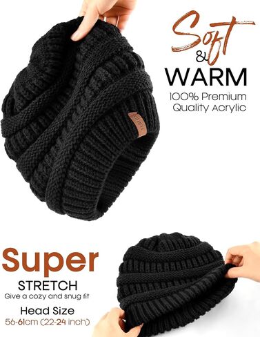 FURTALK Womens Winter Knit Slouchy Beanie Hat Warm Skull Ski Cap Hats for Women in Kuwait