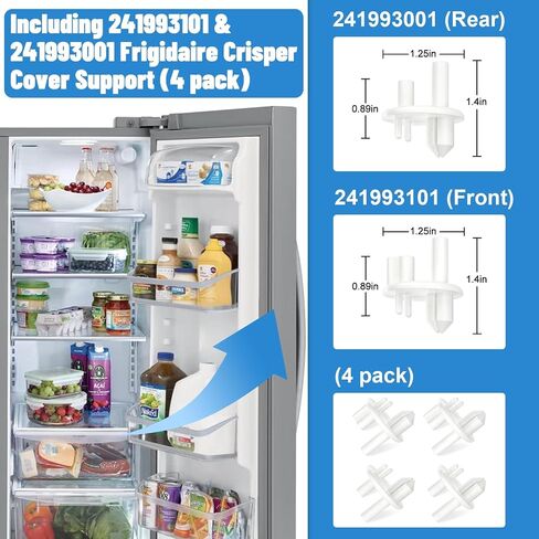 UPGRADED 240443384 Refrigerator Crisper Glass Inset Only for 241969501 Refrigerator Shelf Frame,Glass Crisper Cover Compatible with Frigidaire Refrigerator Replacement Shelf Parts in Saudi Arabia