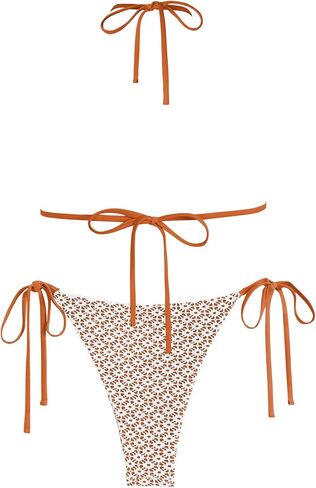 ZAFUL Women Bikini Set Boho Shell Tassel Crochet Tie Swimwear Halter Cheeky Swimsuit Bathing Suit in Kuwait