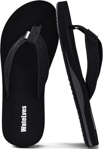 WateLves Womens-Flip-Flops-Thong-Sandals-Beach-Shoes خفيفة ومريحة لقضاء العطلات والحمام in Kuwait