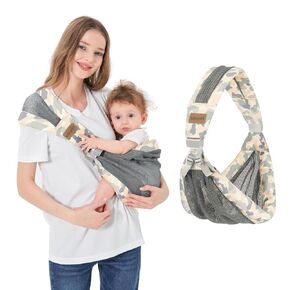 Huifen Adjustable One Shoulder Baby Carrier for Infant, Lightweight Breathable Mesh Baby Hip Carrier Portable Baby Carrier Sling for Newborn to Toddler Girl and Boy 6-40 lbs (Green)