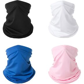 LJDJ Headwear Balaclava Mask – 4 Pack Neck Gaiter Bandana Face mask –Sun Cooling Gator Mask Cover Neck Scarf for Men Women