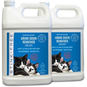 Stink Free Instantly Cat Urine Odor Remover & Eliminator Cleaning Solution, Oxidizer Based Pee Cleaner Solution & Deodorizer for Carpets, Outdoor Rugs, Rugs, Mattress, etc. 2-128 oz Gallons
