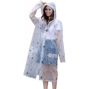 Kallwong Fashion Avocado/Unicorn Raincoat for Adult,Reusable Rain Coats Ponchos with Pockets & Hood for Teens Girls/Boys