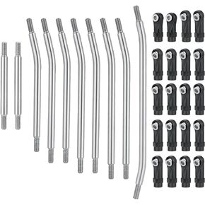 RCHUBAM RC Linkage Kit Stainless Steel Link Rod End Set High Clearance Suspension Chassis Links Compatible with 1/10 Scale Element RC Enduro Crawler Car Upgrade Parts