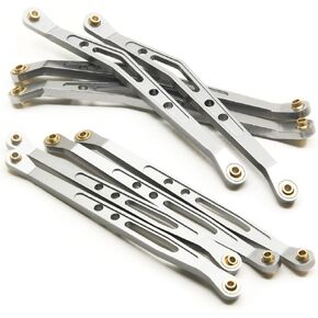 Alum Alloy Lower & Upper Suspension Link Rod Linkage for 1:10 RC Axial Wraith #B (Titanium)