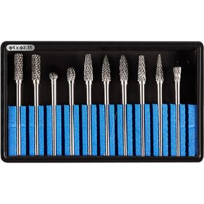 Luo ke 20 Pcs Ø2.35 x 2.35 mm Aluminum Cutting Burr, 3/32 Inch Shank Carbide Burr Bits For Rotary Tool Include Dremel