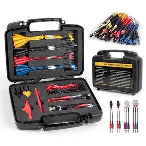 Multimeter Test Leads Kit 104PCS Multimeter Leads Kit Multi Function Electrical Back Probe Kit Efficient Automotive Circuit Test Leads Kit Relay Wire Terminal Test Diagnostic Tool with Alligator Clips