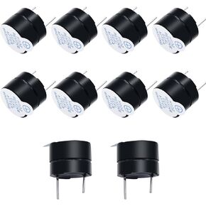 mxuteuk 10pcs DC5V Black Mini Active Piezo Buzzers Electronic Buzzer Alarm Sounder Speaker Beep Tone, Fit for Computers Printers Electronic Components HF-12095