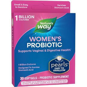 Nature's Way Women's Probiotic Pearls, Supports Vaginal and Digestive Health*, 1 Billion Live Cultures, No Refrigeration Required, 30 Softgels (Packaging May Vary)