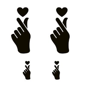 4 Pcs K-Pop Hand Heart Korean language Cute Love Sign Korea Vinyl Decal Car Tumbler Mirror Laptop