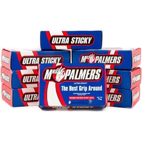 12 Bars Mrs Palmers Surf Wax Warm 64F-74F Degrees 12 Bars in Boxes of Surfboard Wax