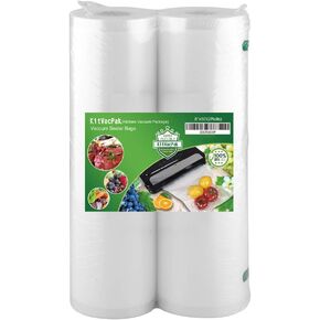 11x50 2 Pack Vacuum Sealer Bags Rolls with BPA Free and Heavy Duty,Commercial Grade Vacuum Seal Freezer Bags Rolls Compatible with Any Type Vacuum Sealer