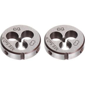 uxcell 2pcs Round Threading Dies, Metric M3.5 x 0.6 Thread (Right Hand), Alloy Tool Steel Screw Cutting Die Repair Tool