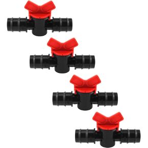DGZZI Barbed Ball Valve 4PCS 1-Inch ID in-Line Ball Valves Shut-Off Switch Hose Barb Connectors for Drip Irrigation and Aquariums