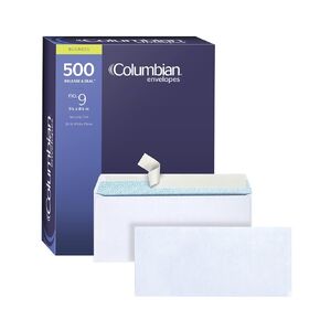 Columbian #9 Security Envelopes, No Window, Self Seal, for Invoices & QuickBooks Statements, 3-7/8 x 8-7/8 Inches, 24 lb White, 500/Box (COLO183)