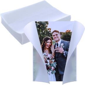 100 Pack Luxury Pre-Folded Vellum Jackets for 5x7 Invitations Vellum Wedding Invitations Wraps - Transparent Wedding Invitations Jacket