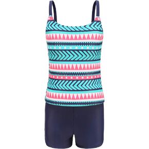 Girls Two Piece Swimsuits Tankini Bathing Suit with Boyshort Kids Swimwear Set