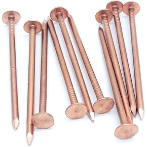 3 Inch Copper Nails Roofing Finish Nails USA MADE - Solid Pure Copper Slating Nails Spikes Flashing Furniture Boat - Package Includes The Highest Quality Copper Nails by Dubbs Hardware (50)