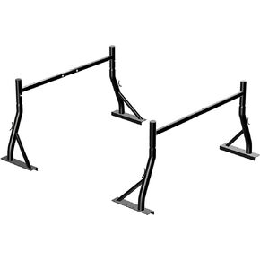 TMS 800Ibs Capacity Extendable Universal Steel Pick-Up Truck Ladder Rack Low Profile Sport Bar Utility Two bar Set (Patent Pending) (24'')