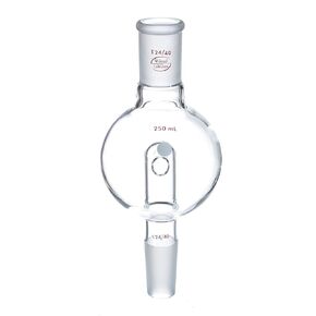 Wilmad LG-6881-110 Borosilicate Glass RotoVap Trap, Two 3 mm Holes, 250 mL Capacity, 24/40 Upper Standard Taper Joint, 24/40 Lower Standard Taper Joint