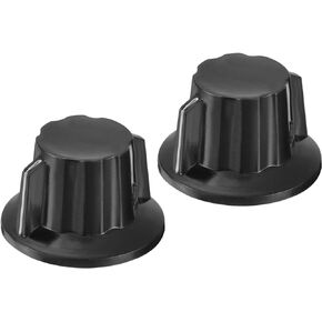 MECCANIXITY Potentiometer Knobs Bakelite 30x18.5mm Volume Control Knob Cap for Guitar Bass,Volume Control,Mechanical Switch, Appliances,Audio 6mm Hole with 4pcs Set Screw Black 2PCS