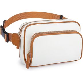 AIJCOR Fanny Packs للنساء، حقيبة حزام جلدية Fanny Pack للنساء والرجال مع 5 جيوب بسحاب وأحزمة قابلة للتعديل و4 فتحات للبطاقات، حقيبة خصر أنيقة سوداء اللون من Fanny Pack للجري والمشي لمسافات طويلة في ديزني