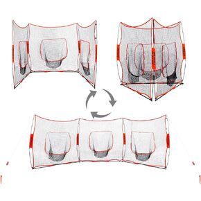 FITPLAY Portable Baseball and Softball Hitting Net,21x7 FT Triple Practice Net for Hitting, Batting, Throwing, Pitching and Backstop,Perfect for Solo or Team,Easy Set Up and Carrying