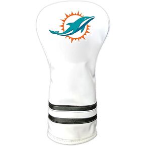 Team Golf NFL Miami Dolphins White Vintage Driver Head Cover White Vintage Driver Golf Club Headcover, Form Fitting Design, Retro Design & Superb Quality
