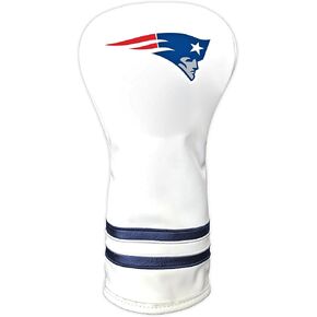 Team Golf NFL New England Patriots White Vintage Driver Head Cover White Vintage Driver Golf Club Headcover, Form Fitting Design, Retro Design & Superb Quality