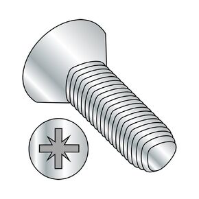 Small Parts M612D7500M Steel Thread Rolling Screw for Metal, Zinc Plated, 90 Degree Flat Head, Pozi Drive, Metric, M6-1.0 Thread Size, 12 mm Length (Pack of 50)