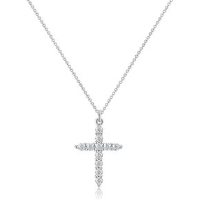 Zenglish Women's Cross Necklace- 14K Gold Plated Cubic Zirconia Cross Necklace Women's Fashion Gold Jewelry Girl Gift