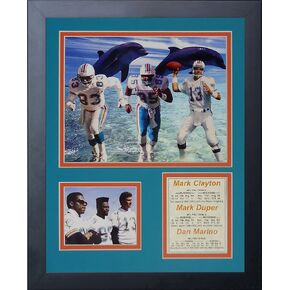 Legends Never Die Miami Dolphins 80's Big Three Framed Photo Collage, 11x14-Inch, (11672U)