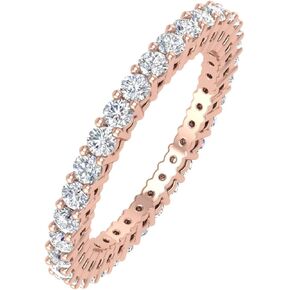 FINEROCK 1 Carat Diamond Eternity Wedding Band in 14K Gold (I1-I2 Clarity)