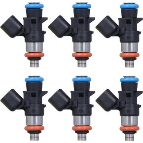 AdvanEX Fuel Injector 4 Holes Compatible with Chrysler 200 300 3.6L 2011-2017; Town & Country 3.6L 2011-2016; Dodge Avenger Charger Durango 3.6L 2011-2017 and More Replaces OE 0280158233 (Set of 6)