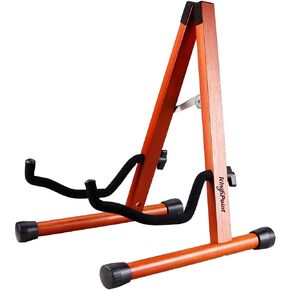 Wood Guitar Stand, Guitar Floor Stand, Acoustic Electric Wooden A Frame Folding Guitar Holder Adjustable for Bass, Cello, Mandolin, Banjo, Ukulele（Mahogany）