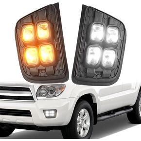 مصباح الجري النهاري KeeForthewin مناسب لسيارة Toyota 4Runner 2006-2010 ملحقات مصابيح الضباب الأمامية مع LED أبيض DRL - إشارة انعطاف متسلسلة كهرمانية in Kuwait