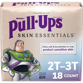Pull-Ups Boys' Skin Essentials Potty Training Pants, Training Underwear, 2T-3T (16-34 lbs), 18 Ct