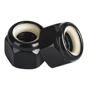 1/4-20 Nylon Insert Hex Lock Nuts Locknuts, Stainless Steel 304 Black Finish, 25 PCS