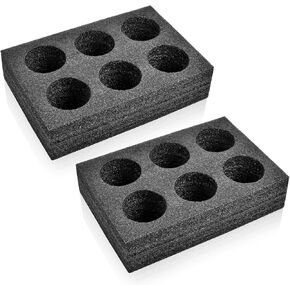 Akamino 2Pcs Takeout Cup Holders Foam, 6 Cups Foam Takeout Coffee Drink Carrier Trays to Go Drink Holder for Delivery Hot and Cold Drinks Milk Tea,Beverage(Black,31X20CM)