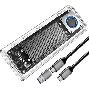 ORICO 40Gbps M.2 NVMe SSD Enclosure with Built-in Cooling Fan, Tool-Free External Hard Drive Enclosure, Support 2230 2242 2260 2280(M Key), Compatible with Thunderbolt 3/4 USB4/3.2/3.1/3.0/2.0-TCM2U4