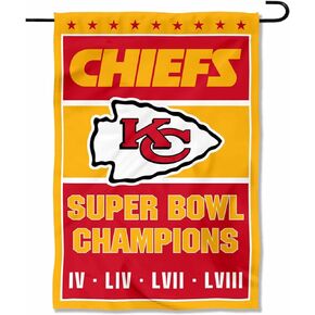 Kansas City Chiefs 4 Time Champions Yard Garden Banner Flag