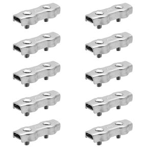 Auvotuis 10Pcs M2 Wire Rope Clip Cable Clamps 304 Stainless Steel Duplex Clamps Double Bolt Cable Clips Clamp Fastener for 1/16 Inch Diameter Wire Rope
