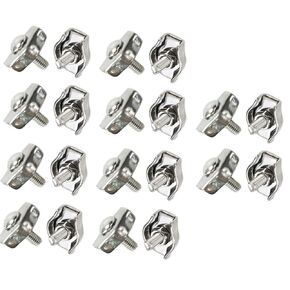 Rannb M3 Stainless Steel 304 Wire Rope Cable Clip Single Bolt Clamp for 1/8" Diameter Wire Cable - 20pcs